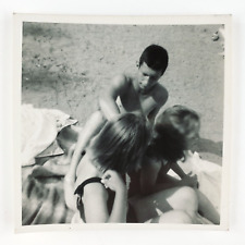 Bathing Beauty Cuddle Puddle Photo 1960s New Jersey Beach Shirtless Man NJ C2216 picture