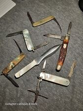 J LOT OF 6 Vintage and antique Mother of pearl POCKET KNIVES Camillas AZ Italy picture