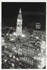 1981 Press Photo Aerial view of Philadelphia's City Hall at night - lrb42212 picture