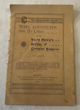 1893 Constitution By Laws Young People's Society Of Christian Endeavor Booklet picture