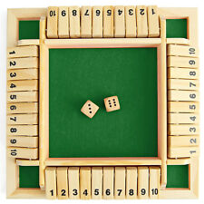 Kids Children 4X Players Shut The Box Family Board Game Wooden Traditional Pub picture