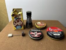 Vintage Shoe Polish Can Lot Shinola, Angelus, Esquire, Dyna, Scuffy Mickey Mouse picture
