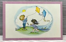 Vintage 1968 Joan Walsh Anglund Summer Postcard Children Kites Sailboats picture