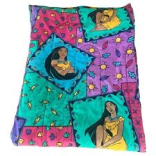 Vintage 90s Disney Pocahontas Twin Size Reversible Comforter Fun Colorful GUC picture