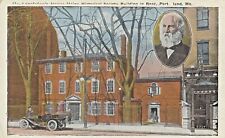 Vintage Postcard FAMOUS PEOPLE,  LONGFELLOW & HOUSE,    UNPOSTED picture
