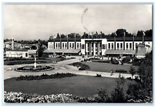 1960 Building Fountain Park Garden Center View Wels Austria RPPC Photo Postcard picture