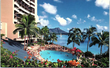 Vintage Sheraton Hotel Waikiki Pool Diamond Head Hawaii PCB-2A picture