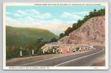 Postcard Looking Down East Side Of Sidling Hill Mountain Pennsylvania c1920 picture
