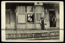 Rare Antique Photo Western Union Telegraph Office Men & Dog - Dakota Territory picture