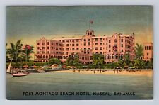 Nassau-Bahamas, Fort Montagu Beach Hotel, Advertisement, Vintage c1954 Postcard picture