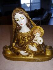 VTG MCM Dickson Japan Christmas Mary Jesus Candle Holder Paper Mache Byzantine picture