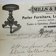 Detroit Michigan Letterhead Mills & Barker Furniture Manuf 1876 Centennial picture