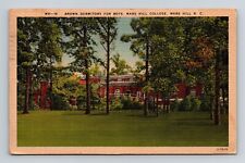 Linen postcard 5.5x3.5 in. Brown Dormitory Mars Hill College Mars Hill NC posted picture
