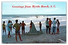 Greetings From Myrtle Beach, South Carolina, Sand Castle Postcard picture