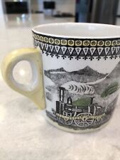 CHARMING ANTIQUE RIDGWAY LARGE RAILWAY TRAIN STAGECOACH MUG picture