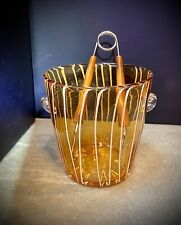 Venini Disaronno Blown Art Glass Mid Century Ice Bucket And Tongs picture