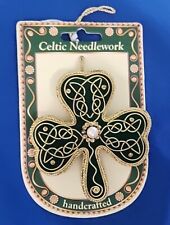 Irish Shamrock Ornament Handcrafted Celtic Needlework picture