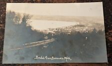 RPPC REAL PHOTO PC- Birdseye View of Beulah, MI from Benzonia, MI POSTED 8-16-26 picture