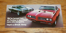 Original 1969 Pontiac GTO & LeMans Oversized Postcard 69 picture