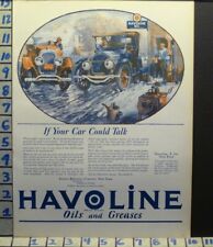 1923 HAVOLINE MOTOR OIL CAR AUTO NEW YORK ART FORD ANTHRO VINTAGE AD M26 picture