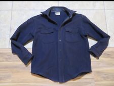 Vintage Military 1940’s USN Navy Wool Cpo Shirt Jacket Navy Blue Size L picture