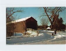 Postcard Covered Bridge Winter Scene picture