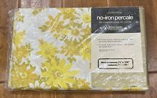Vintage JC Penney MCM Fashion Manor Daisy Flat Sheet Orig Pkg 1970’s No-Iron picture
