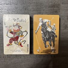 Vintage Lot of 2 Playing Card Horse Polo Double DecK Case 1950s New Old Stock picture