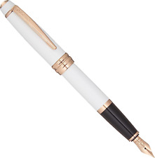 Bailey Pearlescent White Lacquer Fountain Pen with Rose Gold Appointments, Mediu picture