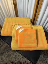 Vintage YSL Bath Towel Set, Yves Saint Laurent Mustard Yellow 2 Bath 2 Fingertip picture