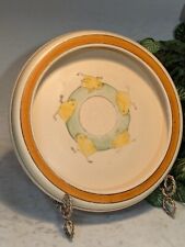 Roseville Antique 1920's Plate child’s dish with baby chicks Orange Rim Crazing picture