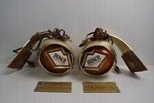 2 Busch Sconce Globe Lights Wall Mount Matching Pair 1960's MCM Bavarian Beer picture