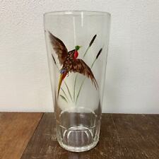 vintage hand painted pheasant bird landfowl large 24 oz glass drinking glass picture