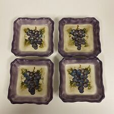 Set of 4 Tabletops Unlimited Merlot condiment Dipping Bowls hand paint - Grapes picture