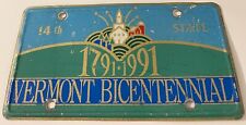 1791 1991 Vermont Bicentennial Booster License Plate 14th State picture
