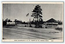 c1940s Fort Algonquin North Of St. Ignace Michigan MI Unposted Vintage Postcard picture