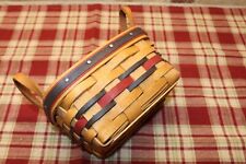 Longaberger 1993 ALL-STAR Basket # 14494 with Red & Blue weave & leather handles picture
