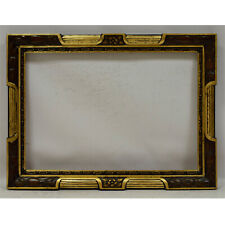Ca 1900 Old wooden frame original condition with metal leaf Internal: 25,7x17,9 picture