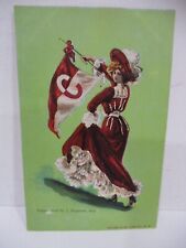 VINTAGE POSTCARD CORNELL UNIVERSITY GIBSON GIRL COLLEGE FOOTBALL picture