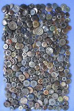 #4-Lot Multi Size Vintage Plastic Buttons 8.5 oz.-240+g. Dark Color 4 Hole Sew picture