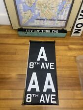 PRIMITIVE NY NYC SUBWAY ROLL SIGN A AA 8TH AVENUE MANHATTAN ROCKAWAY PARK BEACH picture