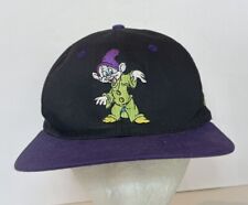 VTG 90s Dopey Hat Spellout Walt Disney Purple Baseball Cap Snapback Snow White picture