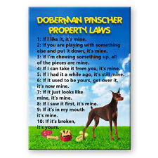 DOBERMAN PINSCHER Property Laws FRIDGE MAGNET No 2 RED picture