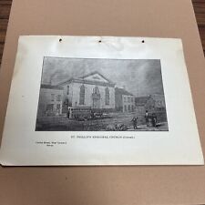 Antique Paper St Phillip’s Episcopal Church Centre St New York City NYC History picture