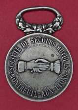 RARE c.1900's French Canada Mutual Aid Society Medal Montreal WWI Silver picture