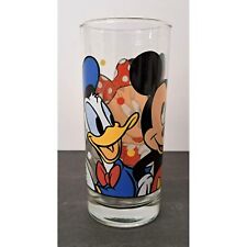 Vintage Disney Tall Glass Tumbler Mickey Mouse, Minnie, Donald Duck picture