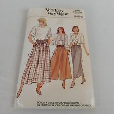 Vogue 9813 Vintage Very Easy Sewing Pattern Skirt & Culottes 14 16 18 Uncut 1987 picture