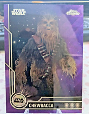 2023 Topps Chrome Star Wars Chewbacca #23 PURPLE WAVE PRIZM PARALLEL picture