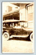 RPPC Postcard Old Car Chef Cook Driver Baker Real Photo AZO picture