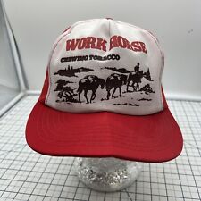 Work Horse Chewing Tobacco Hat Cap Vintage Snapback *no foam cracked bill picture